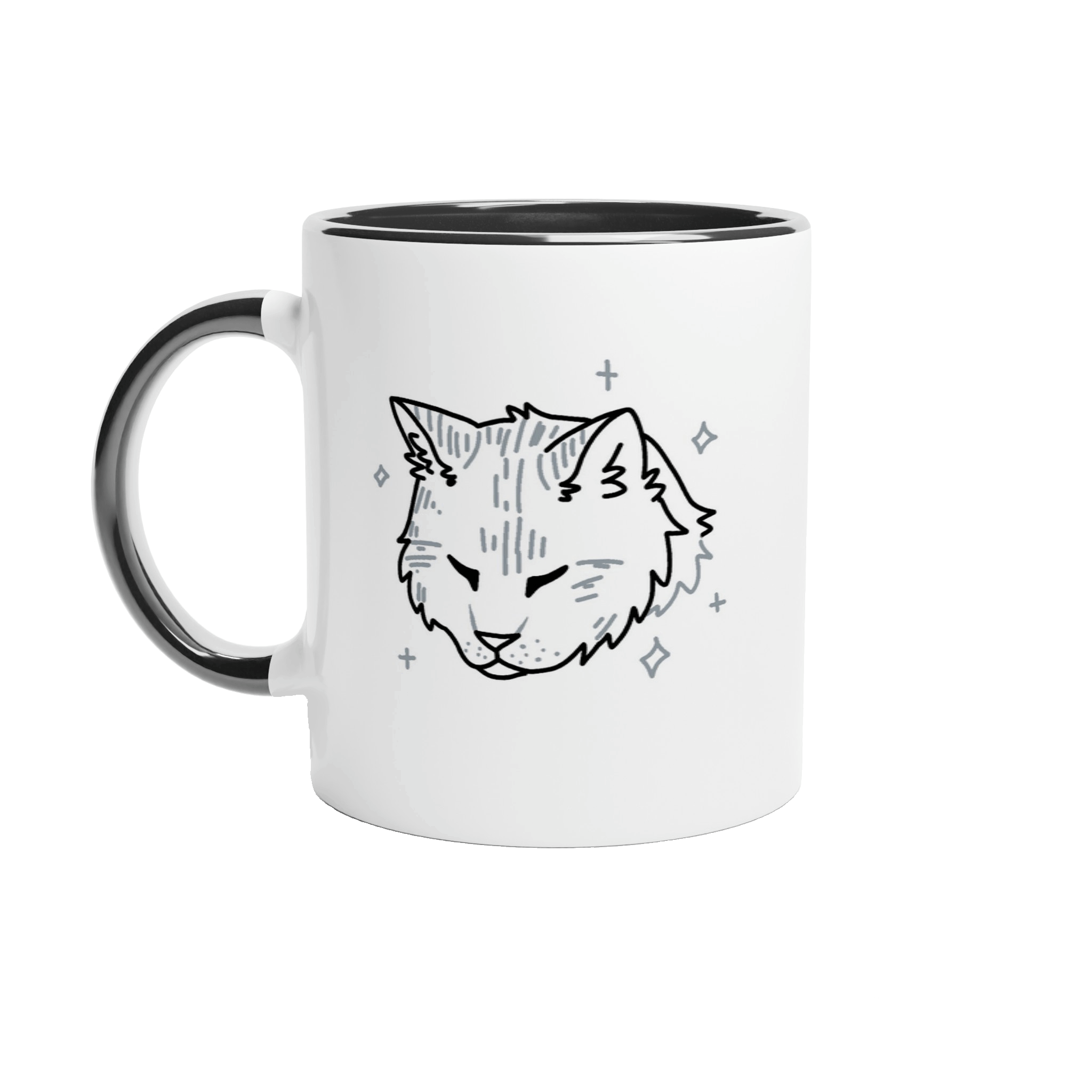 Jojo Cat White/Black Ceramic Mug